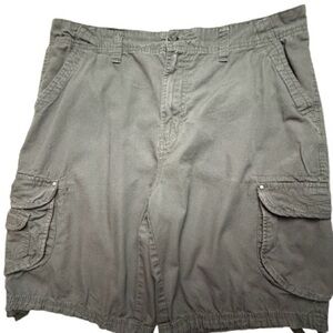 Beverly Hills Polo Club Mens SZ 38 Button Pocket Cargo Shorts Light Gray Casual😍